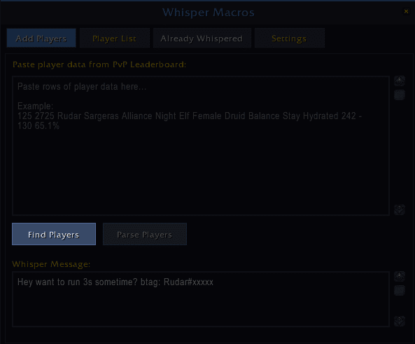 Creating Whisper Macros